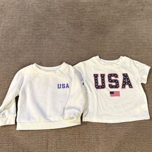 Cat & Jack Tee and Sweatshirt USA size 6-9 months Set